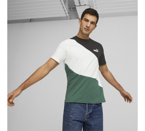 4k PUMA 673380-37 POWER Cat Tee Men - green/white/black